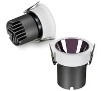 Downlight LED encastré 2 PACK, découpe 75mm, câblé, plafond COB réglable Spot Light, lampe réflectrice profonde anti-éblouissement, dissipateur de chaleur en aluminium Pistolet noir-10W Cool White
