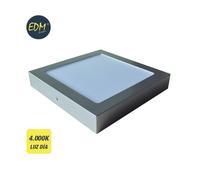 Downlight Led Surface Carrée 20w 4000k 1500lm Chrome Mat Edm 31593