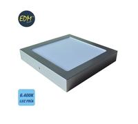 Downlight Led Surface Carrée 20w 6400k 1500lm Chrome Mat Edm 31597