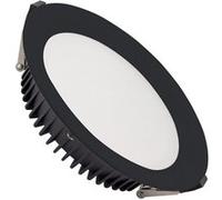 Downlight Led 30w Rond Aero 130 Lm/W Microprismatique Coupe Ø 200 Mm Noir 3000k Blanc Chaud