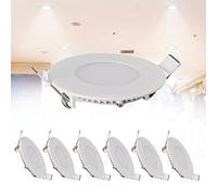 Downlights LED encastrés à LED 6 W, Trou encastré de Forme Ronde de 360 lumens Φ 100 mm, projecteurs Blancs à lumière Froide 6 500 K pour Couloir de Plafond