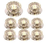 Downlights Recessed Ceiling Lights, Lot de 8 projecteurs d'ambiance nordiques en cristal rouge(Green light)