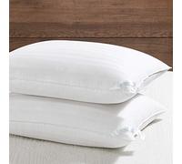 downluxe Lot de 2 oreillers en duvet pour lit king size - Housse 100 % coton respirant - Collection hôtel de qualité supérieure - Oreillers doux pour dormir, 50 x 91 cm