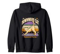 Downward Cat Natural Form Yoga Retro Sunset Sweat à Capuche