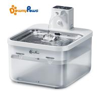 DownyPaws 2,5 L fontaine d'eau automatique en acier inoxydable pour chat 4000 mAh abreuvoir sans fil pour animaux de compagnie batterie et capteur distributeur 2 en 1 Standard Kit