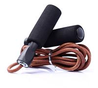 Dowoa Corde à Sauter, Corde à Sauter en Cuir réglable, équipement d'exercice aérobie avec Cordes à Sauter antidérapantes et à Mousse pour l'endurance de Fitness