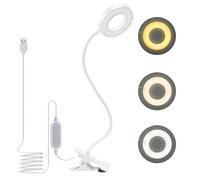 dowowdo 48 LEDs Lampe de Lecture Clipsable Luminosité Réglable Lampe de Bureau Pince pour Lit USB pour Étude et Travail, Blanc