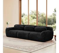 dowowdo Boneless Cloud Canapé bas modulaire 3 places, en tissu peluche de qualité supérieure, combinable librement, sans montage, noir