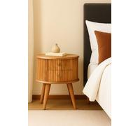 dowowdo Table de chevet scandinave en bois massif avec 2 tiroirs, finition bois naturel, commode de chambre à coucher, table de chevet, marron