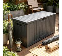 DowPie Caja de almacenamiento de Gran capacidad Para Patio, banco de almacenamiento Para exteriores, diseño Con cerradura, fácil instalación Para organizar el Patio y la Piscina. 804D