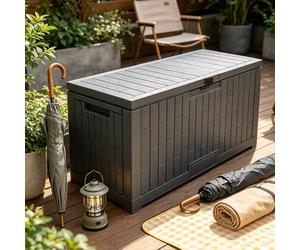 DowPie Caja de almacenamiento de Gran capacidad Para Patio, banco de almacenamiento Para exteriores, diseño Con cerradura, fácil instalación Para organizar el Patio y la Piscina. 804C
