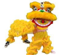 DowPie Costume de Danse du Lion Chinoise, pour Les fêtes, pour éloigner Les Enfants des écrans et Leur Faire Aimer Le Sport, Costume de Mascotte de Danse du Lion Yellow-Duos