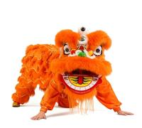 DowPie Costume de Danse du Lion Chinoise, pour Les fêtes, pour éloigner Les Enfants des écrans et Leur Faire Aimer Le Sport, Costume de Mascotte de Danse du Lion Orange-Singles