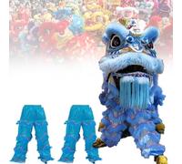 DowPie Costume de Danse du Lion Chinoise, pour Les fêtes, pour éloigner Les Enfants des écrans et Leur Faire Aimer Le Sport, Costume de Mascotte de Danse du Lion lightblue-Duos
