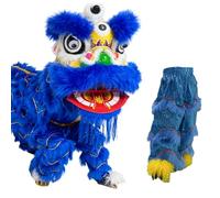 DowPie Costume de Danse du Lion Chinoise, pour Les fêtes, pour éloigner Les Enfants des écrans et Leur Faire Aimer Le Sport, Costume de Mascotte de Danse du Lion Blue-Singles