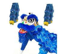 DowPie Costume de Danse du Lion de Style Chinois, décoration Artisanale personnalisée pour Le Nouvel an Chinois, pour Noël et Le Nouvel an, Encourage Les Enfants à Faire du Sport. Blue-Duos