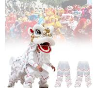 DowPie Costume de Danse du Lion de Style Chinois, décoration Artisanale personnalisée pour Le Nouvel an Chinois, pour Noël et Le Nouvel an, Encourage Les Enfants à Faire du Sport. White-Duos