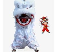DowPie Costume de Danse du Lion de Style Chinois, décoration Artisanale personnalisée pour Le Nouvel an Chinois, pour Noël et Le Nouvel an, Encourage Les Enfants à Faire du Sport. White-Singles