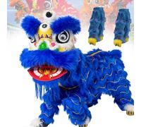 DowPie Costume de danse du lion, fait main sur mesure, idéal pour les spectacles de festivals et d'événements, encourageant la pratique sportive chez les enfants. Blue-Duos