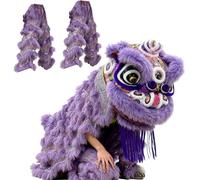 DowPie Costume de Mascotte de Danse du Lion, Cadeau Traditionnel Chinois pour Les Adolescents de 5 à 15 Ans, pour Les éloigner des écrans et Leur Faire Aimer Le Sport. Lightpurple-Duos