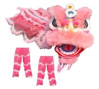 DowPie Costume de Mascotte de Danse du Lion, Cadeau Traditionnel Chinois pour Les Adolescents de 5 à 15 Ans, pour Les éloigner des écrans et Leur Faire Aimer Le Sport. Lightpink-Duos