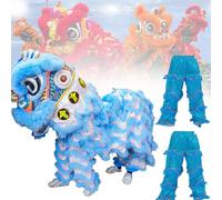 DowPie Costume de Mascotte de Danse du Lion, Cadeau Traditionnel Chinois pour Les Adolescents de 5 à 15 Ans, pour Les éloigner des écrans et Leur Faire Aimer Le Sport. lightblue-Duos