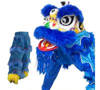DowPie Costume de Mascotte de Danse du Lion, Cadeau Traditionnel Chinois pour Les Adolescents de 5 à 15 Ans, pour Les éloigner des écrans et Leur Faire Aimer Le Sport. Blue-Singles