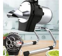 DowPie Coupe-légumes électrique Professionnel, râpe à oignons Verts 110 W avec 6000 TR/Min et épaisseur réglable de 1 à 5 mm pour Une Utilisation Domestique et Professionnelle 2feedinlets