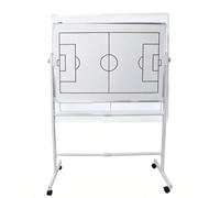 DowPie Tableau Blanc Mobile à roulettes pour l'entraînement, Tableau stratégique pour entraîneurs, Impression Recto Verso 900×600 mm, Support réglable en Hauteur, roulettes verrouillables Football