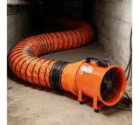 DowPie Ventilateur Utilitaire Portable, extracteur d'air Industriel pour la Construction de Pipelines, Les ateliers d'usine, Conduit de 5 m et bobinage en cuivre Pur 7.87in-110V