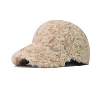 DOwrap Casquette d'hiver unisexe en coton classique fausse peluche chaude casquette de baseball en peluche pour homme, kaki, L