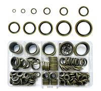 Dowty Unterlegscheiben pour joints d'huile, joints d'étanchéité en métal et caoutchouc, vis de vidange, joints, assortiment, disques de serrage pour huile de moteur pour bonde sanitaire (M5/6/8/10/12