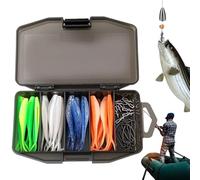 dowuiii Leurre souple - Kit de truite réaliste avec crochet - Appât de pêche Paddle Tail - Pour crappie, shad, eau douce, eau salée, perche, truite