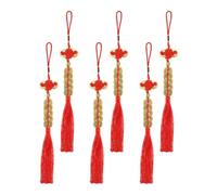 Doxicey Lot de 6 pendentifs en forme de nœud chinois en cuivre rouge pour décoration de maison et bureau