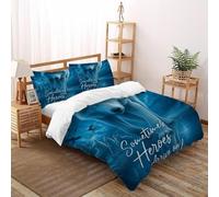 DOXLITVT Héros Loups Housse De Couette 3 Pièces Parure De Couette Aesthetic Neige Animal Couvre-Lit Microfibre pour Adulte Et Enfant avec Taies d'oreiller Double（200x200cm）