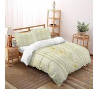 DOXLITVT Motif Rayures Housse De Couette 3 Pièces Decor Ornamental Flora Imprimé De Couvre-Lit Microfibre pour Chambre À Coucher Doux Et Confortable avec 2 Taie d'oreiller Super King（260x220cm）