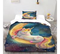 DOXLITVT Phoenix Feu Glace Housse De Couette 2 Pieces Animal Theme Faune Sauvage Linge De Lit Microfibre pour Adulte Et Enfant avec Fermeture Éclair Et Taies d'oreiller Single（135x200cm）