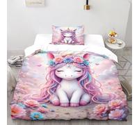 DOXLITVT Planète de Lave Housse De Couette 2 Pieces Thèmes animaliers Faune Sauvage Linge De Lit Microfibre pour Adulte Et Enfant avec Fermeture Éclair Et Taies d'oreiller Single（135x200cm）