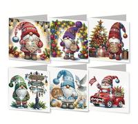 DoxQcs Kit de cartes de vœux 5D à faire soi-même avec peinture diamant - Cartes d'anniversaire pour cadeaux de Noël, cartes de vœux pliables pour anniversaire, Thanksgiving - #19-6PC Goblin