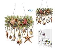 DoxQcs Kit de peinture diamant de Noël à faire soi-même - Forme spéciale - Strass - Décoration de fenêtre - Décoration murale à suspendre - Motif double face (foret à pointe latérale unique) - Noël