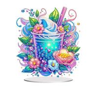 DoxQcs Ornements de bureau en diamant 5D à faire soi-même pour adultes, peinture diamant 5D, décoration d'intérieur pour la maison et le bureau (diamant simple face) - #20-Drink