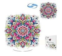 DoxQcs Peinture diamant à faire soi-même - Décoration de table pour adultes - Décoration de bureau pour la maison et le bureau (motif double face, diamant unilatéral) - Mandala