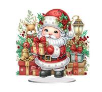 DoxQcs Peinture diamant à faire soi-même - Décoration de table pour adultes - Décoration de Noël - Décoration de bureau pour la maison et le bureau (diamant à pois sur un côté) - Père Noël