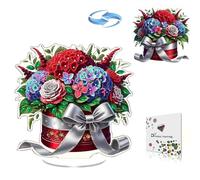 DoxQcs Peinture diamant à faire soi-même - Ornements de table pour adultes, décoration de maison, décoration de bureau pour la maison et le bureau (motif double face, diamant unilatéral) - Bouquet-3