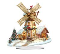 DoxQcs Peinture diamant à faire soi-même - Ornements de table pour adultes, décoration de Noël pour la maison et le bureau (diamant à pois sur un côté) - Moulin à vent - 1