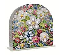 DoxQcs Porte-serviettes en papier pour peinture diamant à faire soi-même, porte-serviettes en papier tridimensionnel pour bureau (diamant double face) - #04-fleur