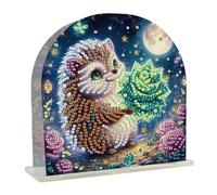 DoxQcs Porte-serviettes en papier pour peinture diamant à faire soi-même, porte-serviettes en papier tridimensionnel pour bureau (diamant double face) - #01-Hérisson