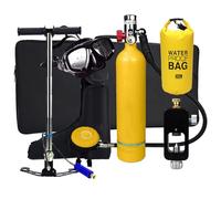D'oxygène Plongée Bouteille de Plongée, 1L Mini Bouteille de plongée sous-Marine avec Pompe à air à Haute Pression, 15 à 20 Minutes pour la plongée sous-Marine Formation respiratoire, avec Pochette