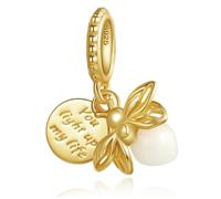 Doyafer 925 Argent Sterling Luminous Firefly Or Pendentif Fit Femmes Collier Pendentif Cadeau Pour Les Amis De La Famille