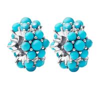 Doyafer 925 Sterling Silver Charms Blue Coral Silicone Spacer Beads Set For Women's Charms Bracelets 2 Par Pack